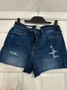 Universal Thread Dark Blue Distressed Denim Shorts